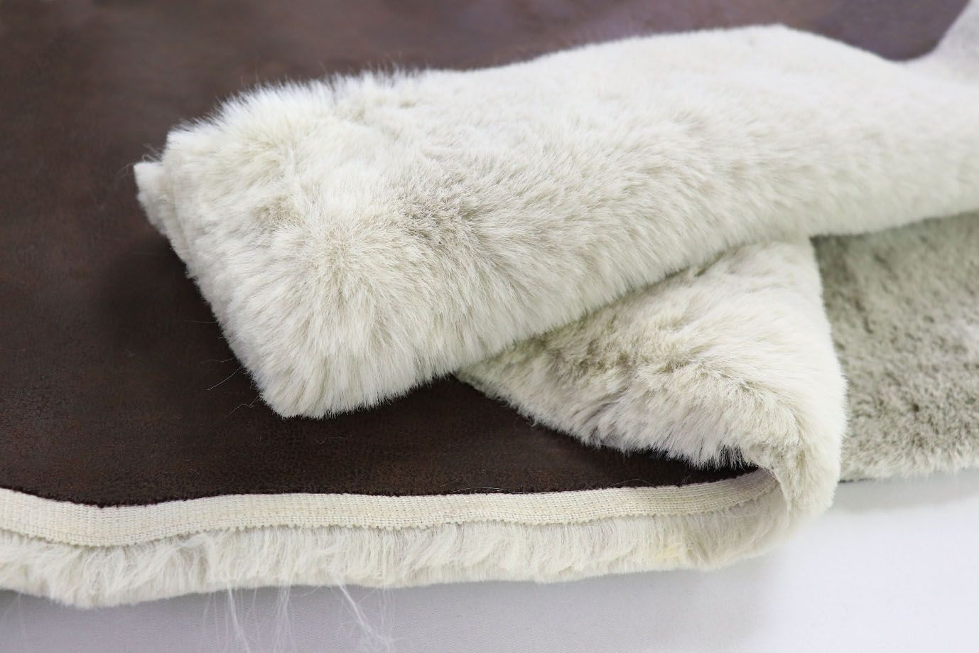 Дубляж мех "Кролик"/коричневый PRS-30007Z/C#G.WHT/Brown