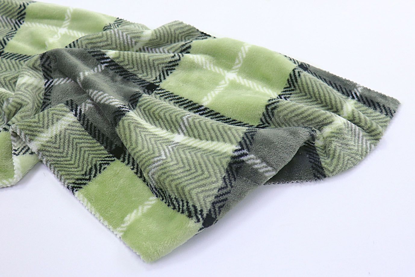 Велсофт принт/клетка серая на бледно-зеленом AP221208110/D#222-FLA280YH/C#Y19030536