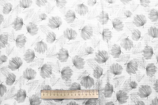 Муслин принт/цветы серые на белом 4082-PY/D#7/C#2