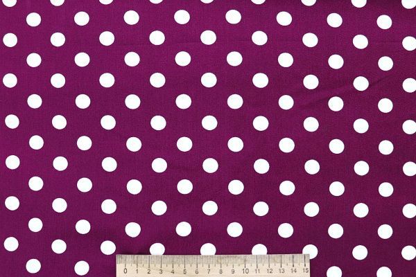 Штапель принт/горох белый на пурпурном 4203-PY/D#107/C#36