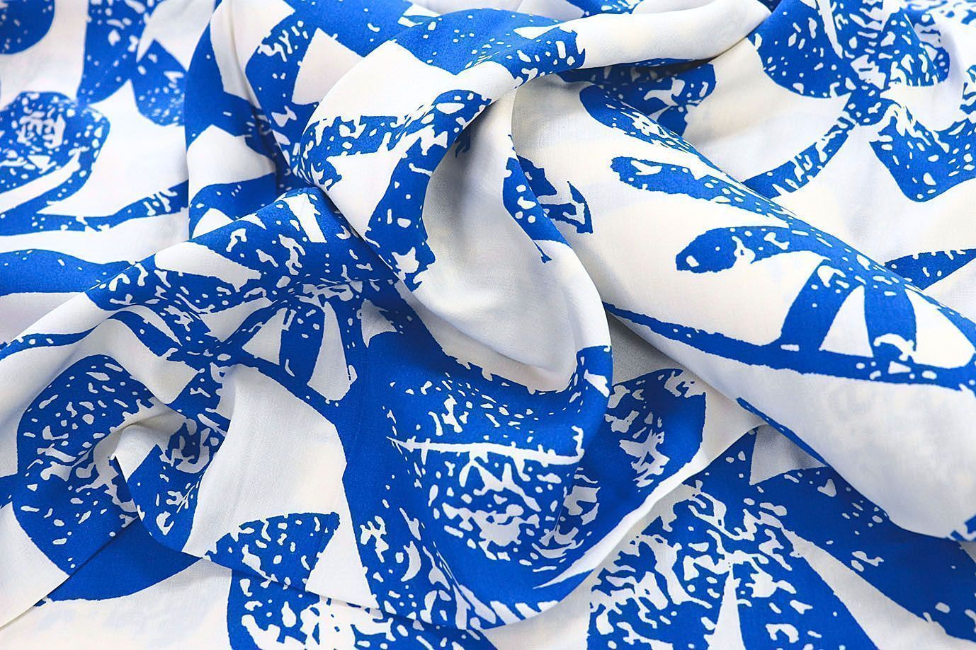 Штапель принт/синий на белом 3858-PY/D#8/C#3