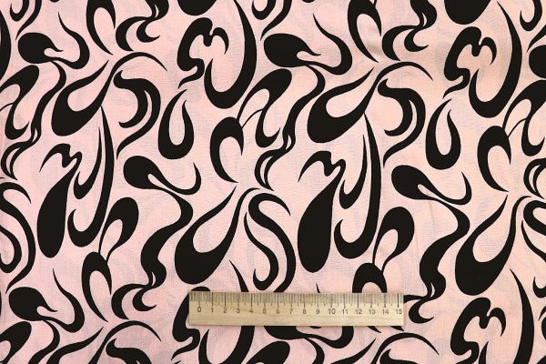 Штапель принт/черно-розовый 1374-PY/D#24/C#1