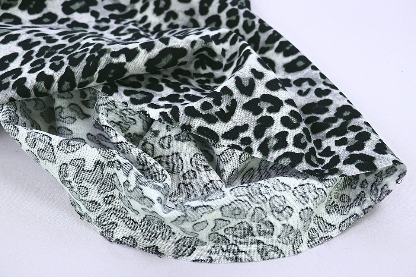 Лен принт/леопард черно-серый 3867-PY/D#7/C#2