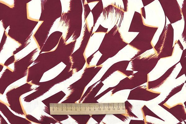 Штапель принт/бордово-молочный 1374-PY/D#18/C#3