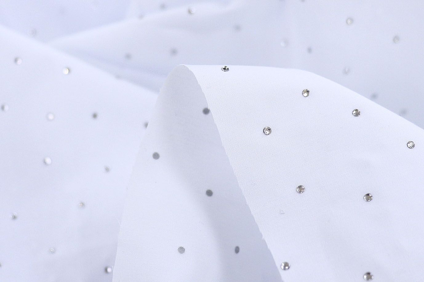 Хлопок нейлон со стразами/белый 3832-PY/C#1 White