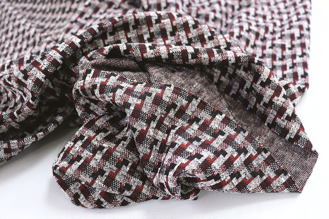 Трикотаж жаккард принт/бордово-серый 3257-22-PY/D#7/C#1