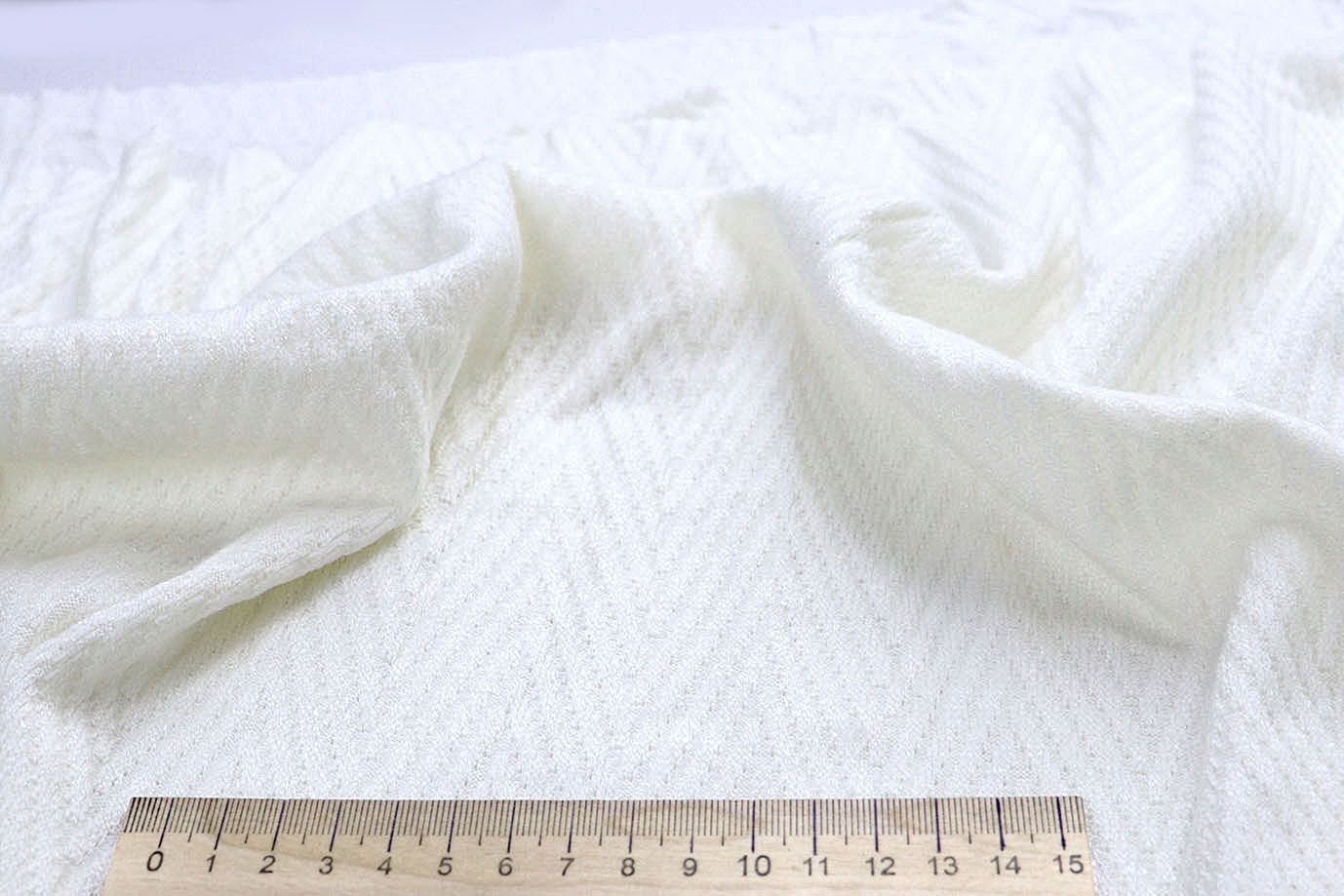 Трикотаж жаккард/молочный 3992-PY/C#1