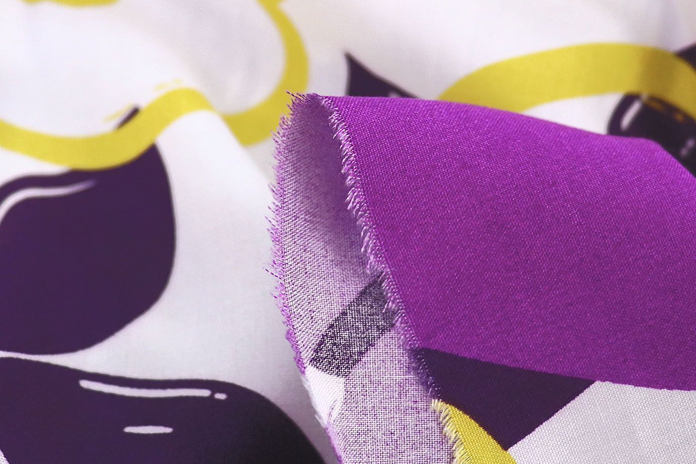 Штапель принт/фиолетово-желтый на белом 1382-PY/D#16/C#3