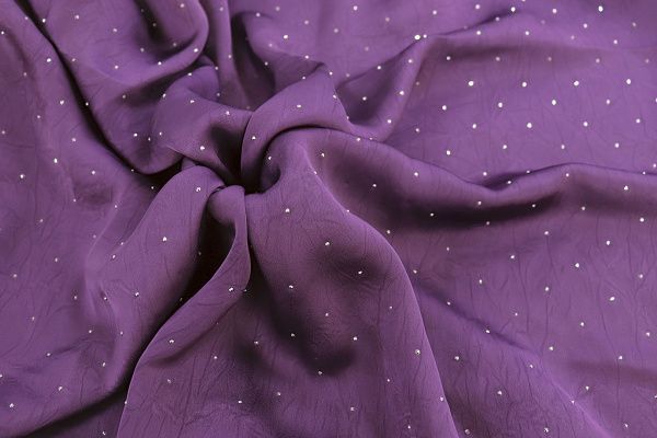 Шелк "Токио" креш со стразами/фиолетовый 3805-PY/C#10