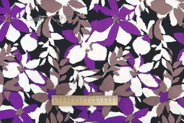 Штапель принт/цветы серо-фиолетовые 1374-PY/D#13/C#2