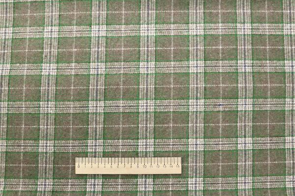 Пальтовая ткань принт/клетка серо-зеленая 908-13562/C#1