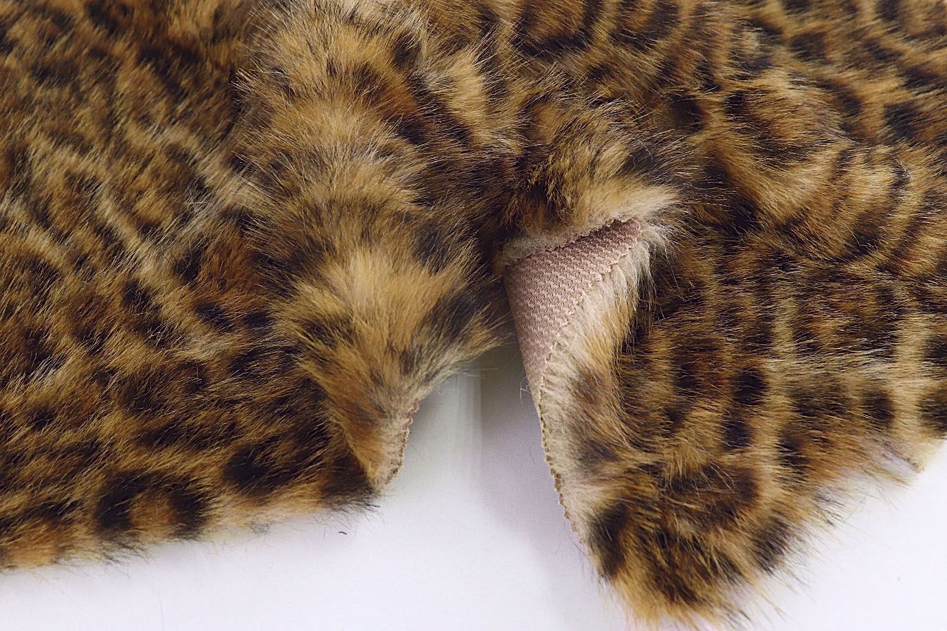 Искусственный мех "Леопард" длинноворсовый принт/черно-коричневый AP231215/DL23121880/D#23-032/C#1000/30-40