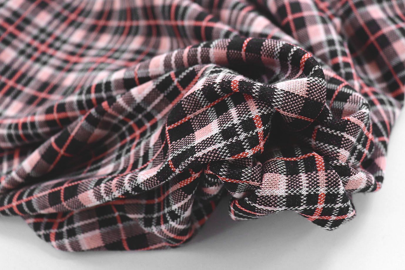 Трикотаж жаккард принт/клетка розовая 3320-22-PY/D#3/C#3