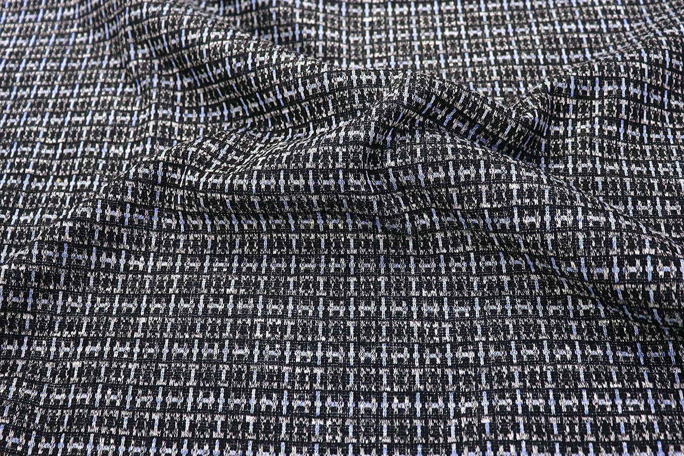 Трикотаж жаккард принт/сине-черный 3257-22-PY/D#19/C#3