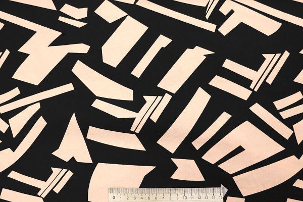 Штапель принт/кремовый на черном 4203-PY/D#11/C#1