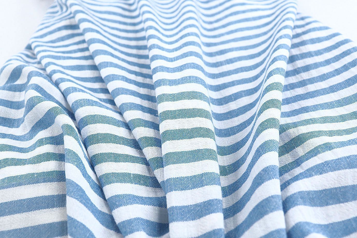 Лен принт/полоска сине-белая 3655-PY/C#1