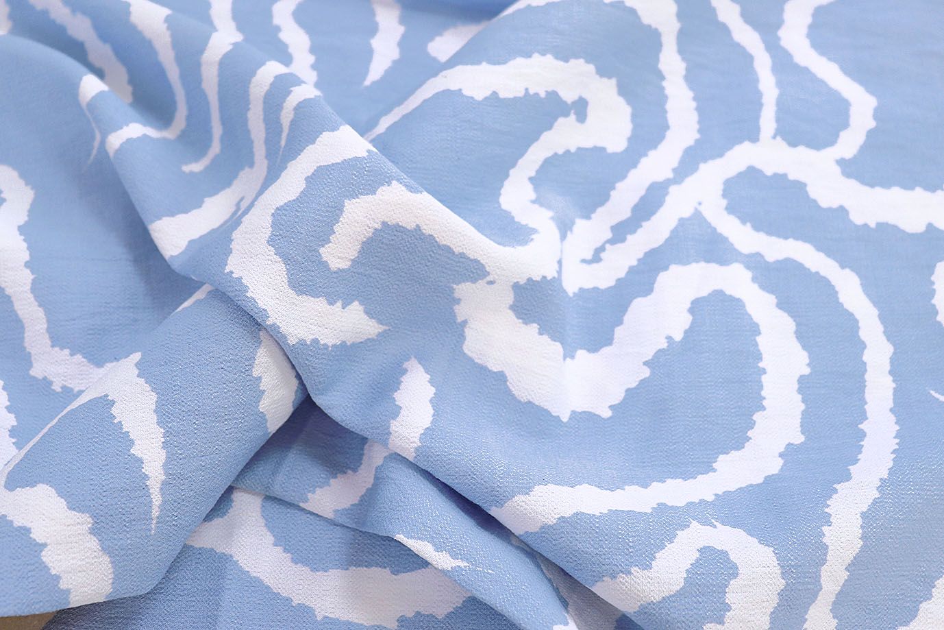 Лен БОХО принт/бело-синий 3857-PY/D#5/C#2