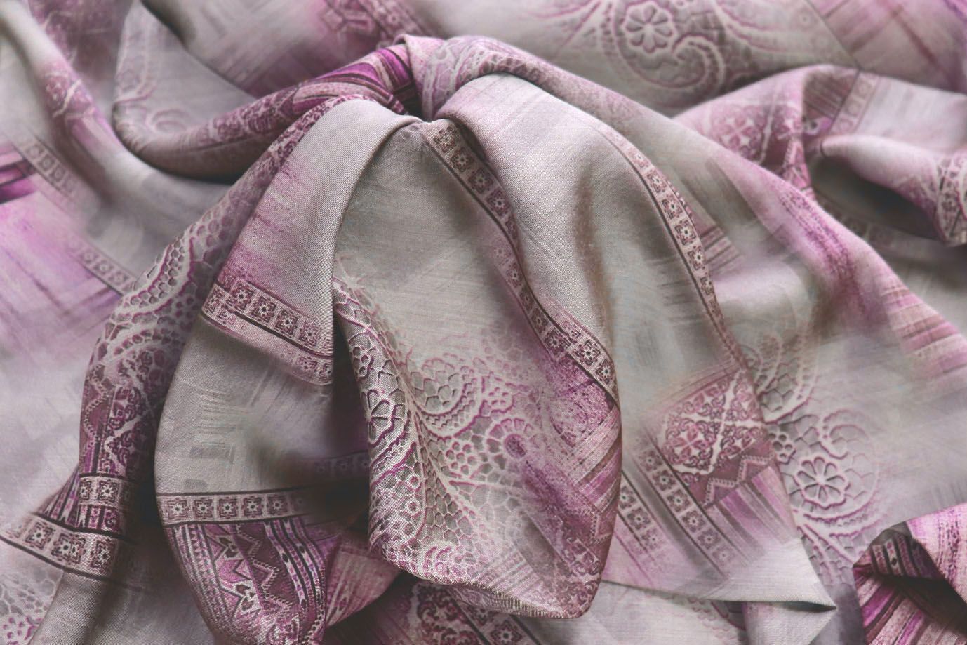 Сатин "Морокко" принт/серо-розовый 3888-PY/D#3/C#1