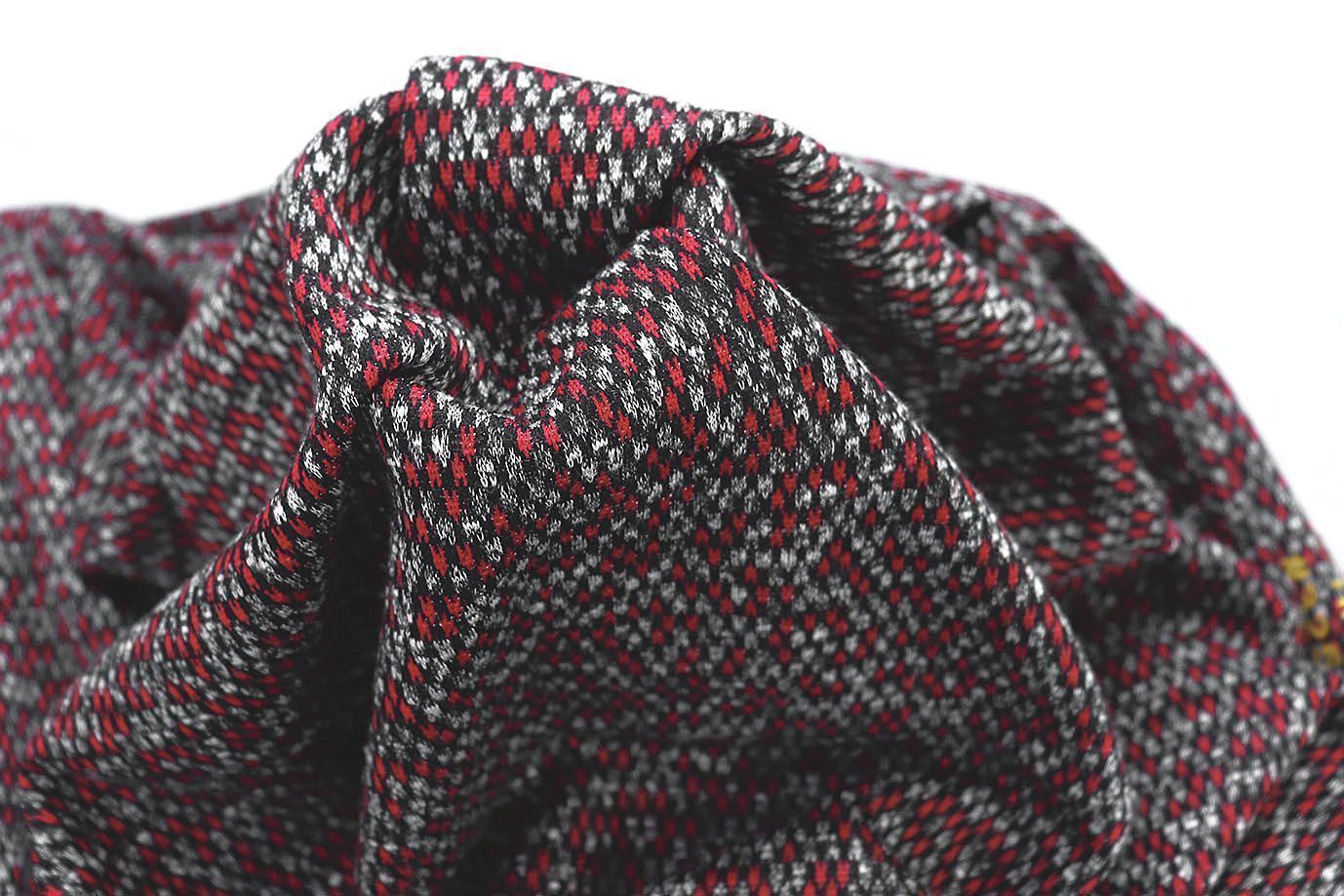 Трикотаж жаккард принт/красно-серый 3257-22-PY/D#1/C#1