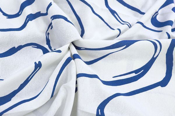 Лен принт/синий на белом 3859-PY/D#4/C#1