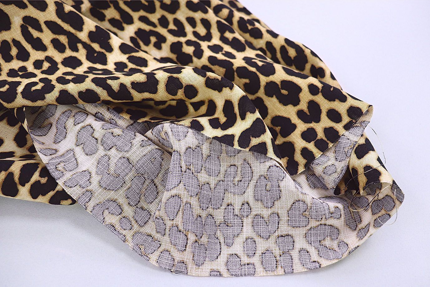 Лен TENCEL принт/леопард черно-коричневый на бежевом 3846-PY/D#1/C#1