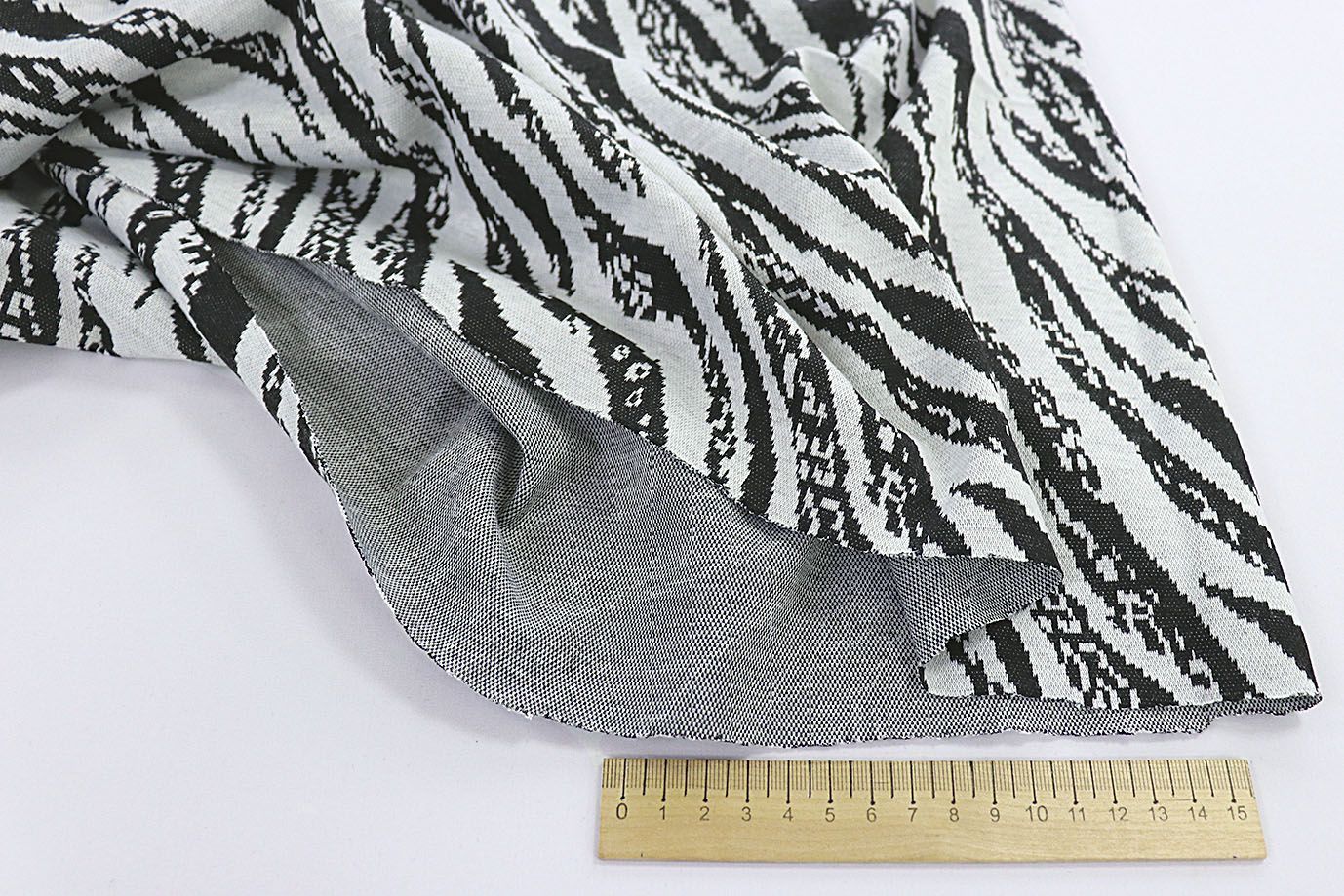 Трикотаж жаккард принт/черно-белый 3579-PY/D#4/C#1