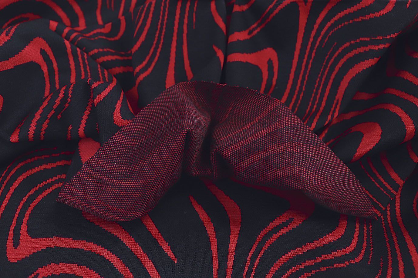 Трикотаж жаккард принт/черно-красный 3579-PY/D#16/C#3