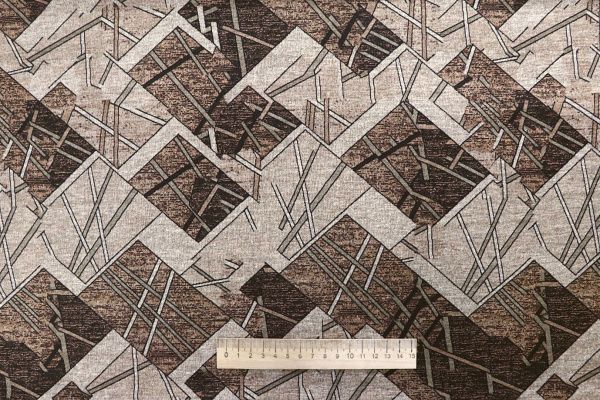 Трикотаж "Модал" принт/коричнево-бежевый 1419-PY/D#6/C#1