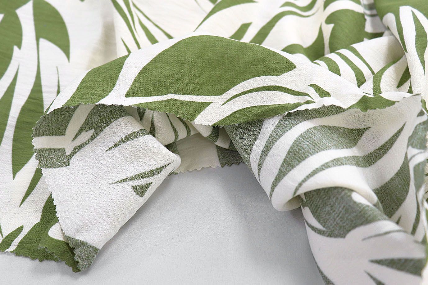 Лен БОХО принт/зелено-молочный  3879-PY/D#2/C#3