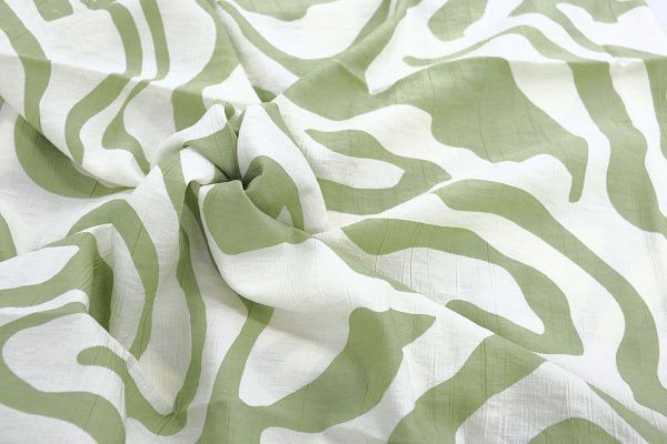 Лен N/R принт/зелено-белый 3891-PY/D#4/C#2