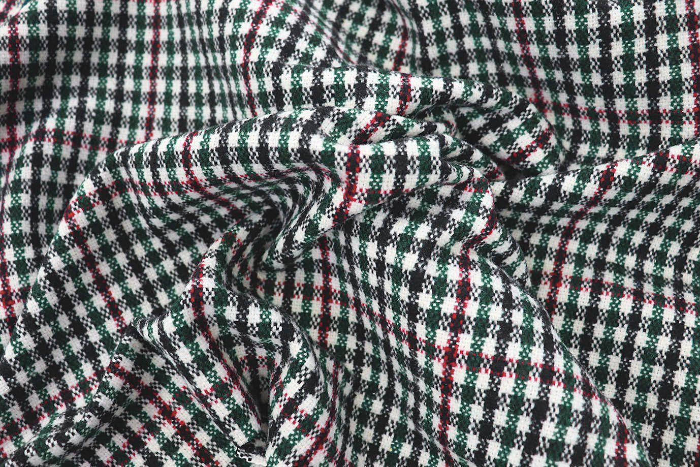 Пальтовая ткань принт/клетка зелено-малиновая 3111-21/D#2/C#1
