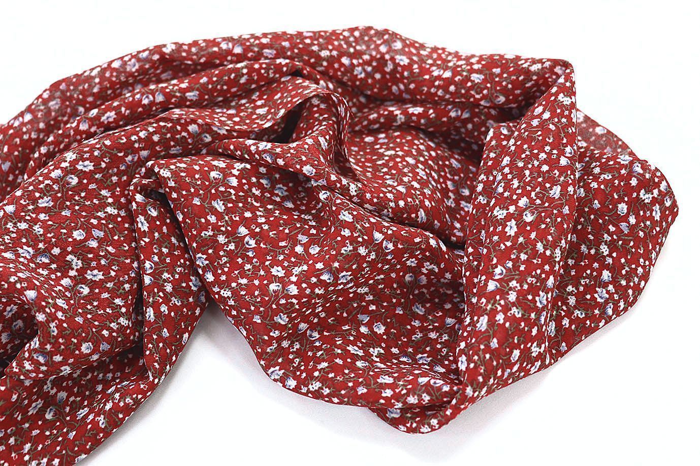 Шифон принт/цветы сиреневые на коричневом 3707-PY/D#4/C#2