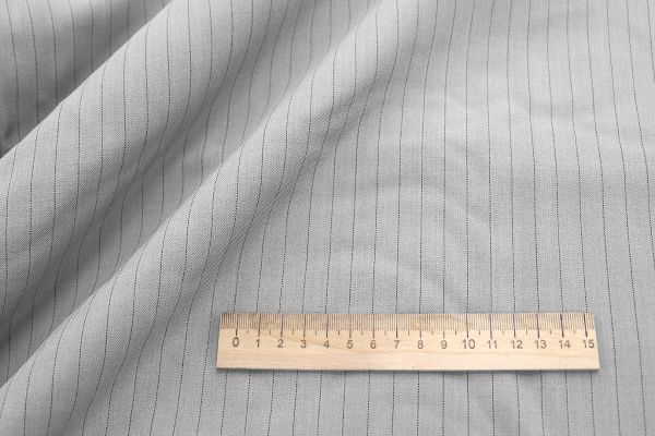 Костюмная ткань принт/полоска черная на светло-сером 3965-PY/D#2/C#2 (12103)