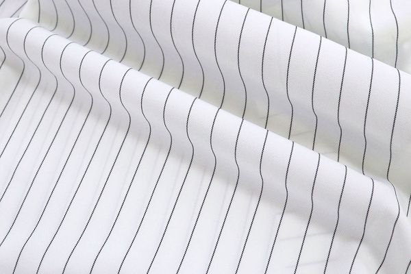 Костюмная ткань принт/полоска черная на белом 3963-PY/C#8