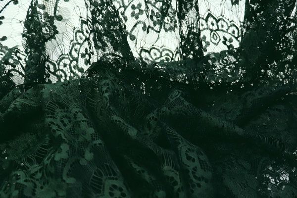 Гипюр "Реснички"/зеленый 3207-PY/C#1