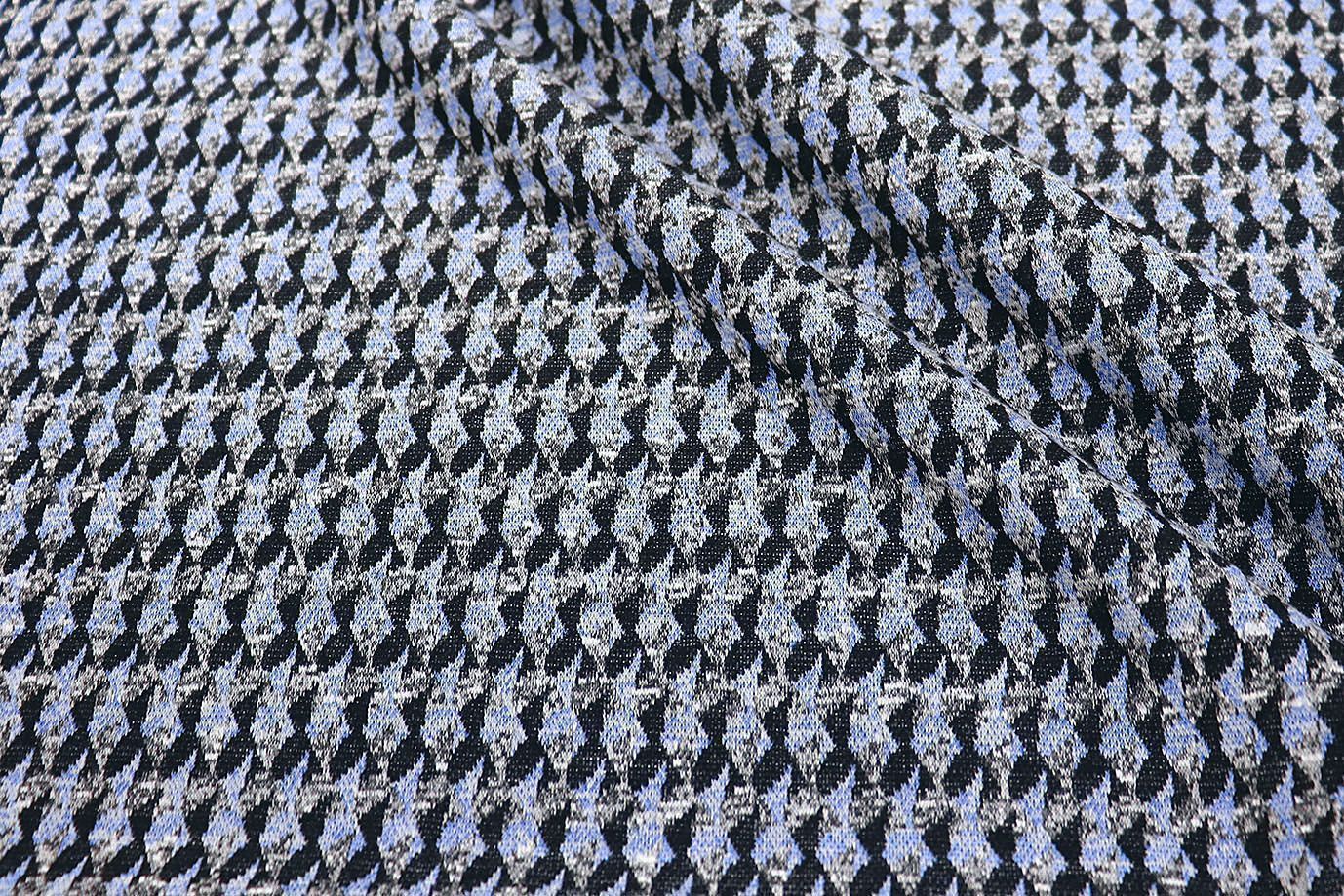 Трикотаж жаккард принт/сине-серый 3257-22-PY/D#17/C#4