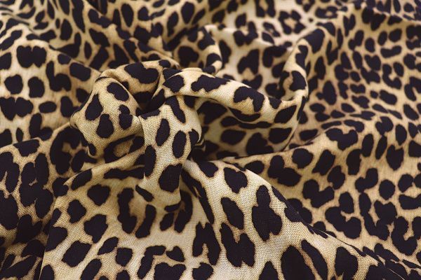 Лен TENCEL принт/леопард черно-коричневый на бежевом 3846-PY/D#1/C#1