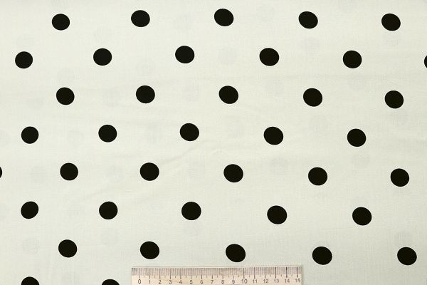 Штапель принт/горох черный на песочном 4203-PY/D#104/C#1