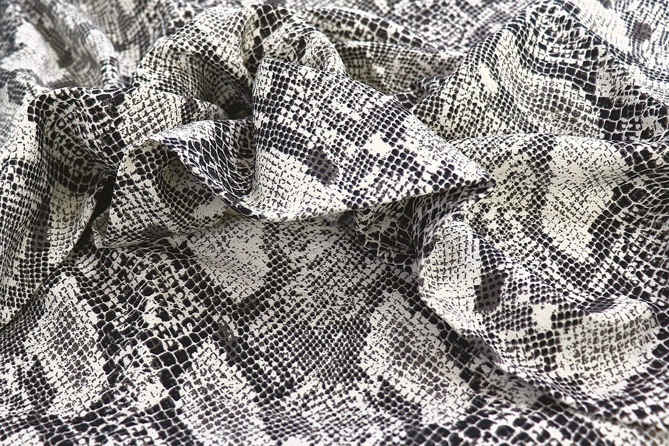 Лен БОХО принт/змея серо-бежевая 3851-PY/D#1/C#1