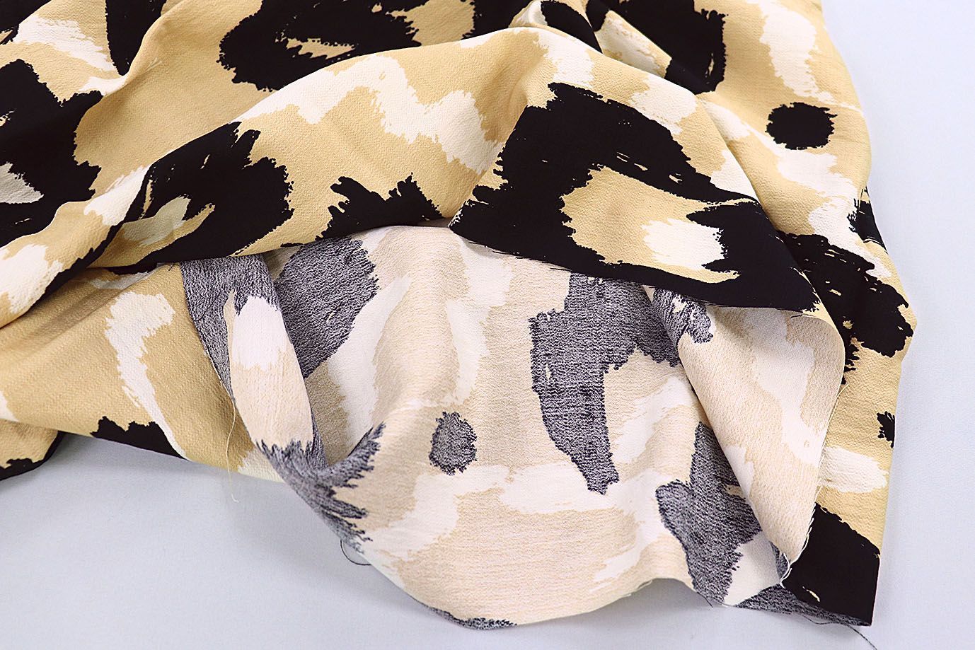 Лен БОХО принт/черно-белый на песочном 3810-PY/D#11/C#3