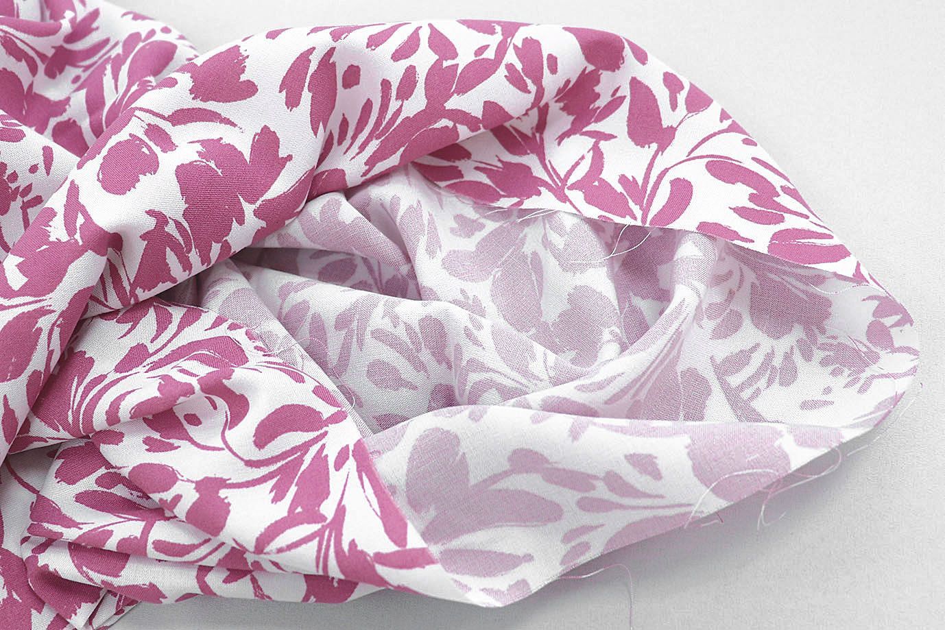 Штапель принт/цветы розовые на белом 3892-PY/D#11/C#1