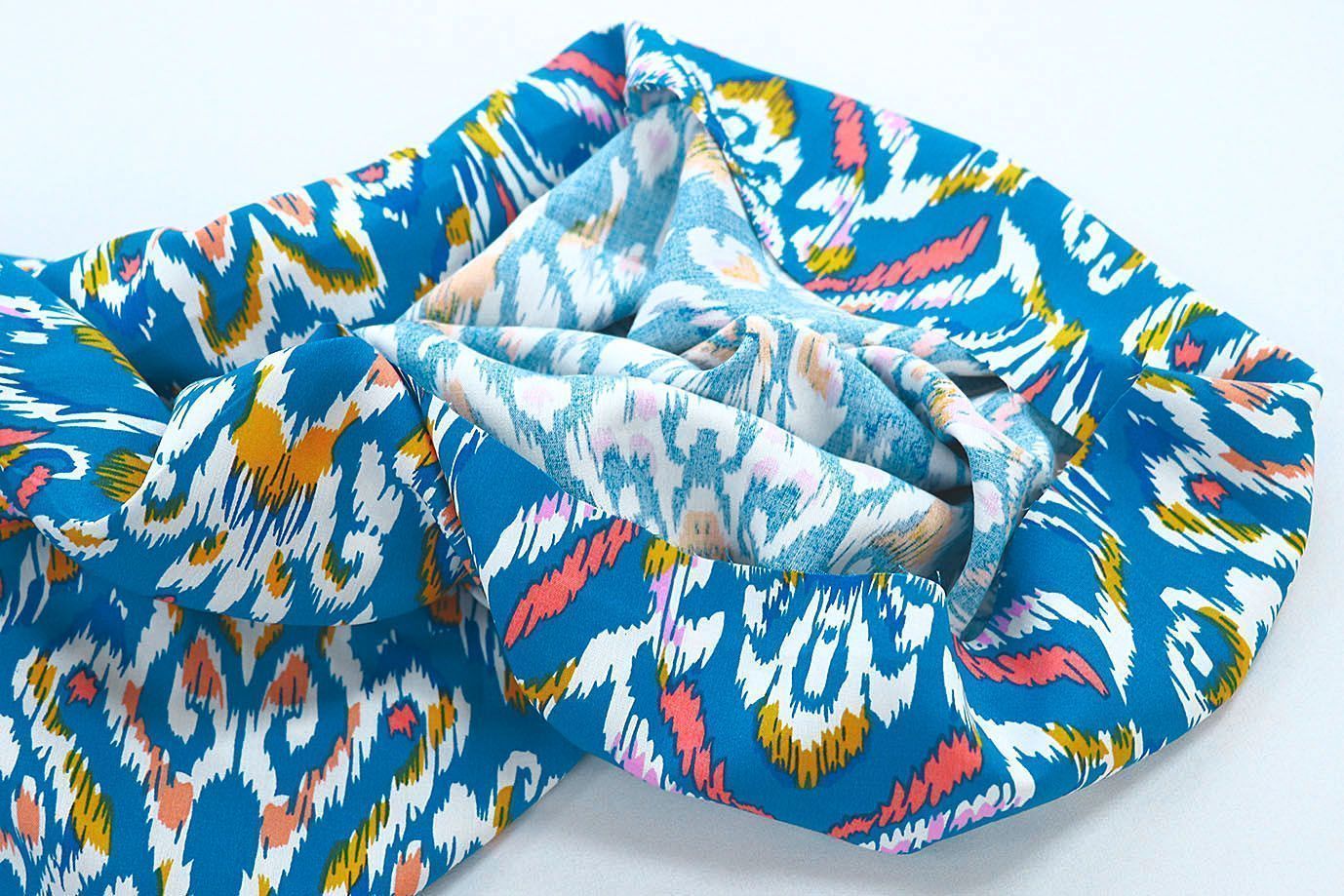 Штапель принт/узор сине-желтый 3858-PY/D#24/C#3