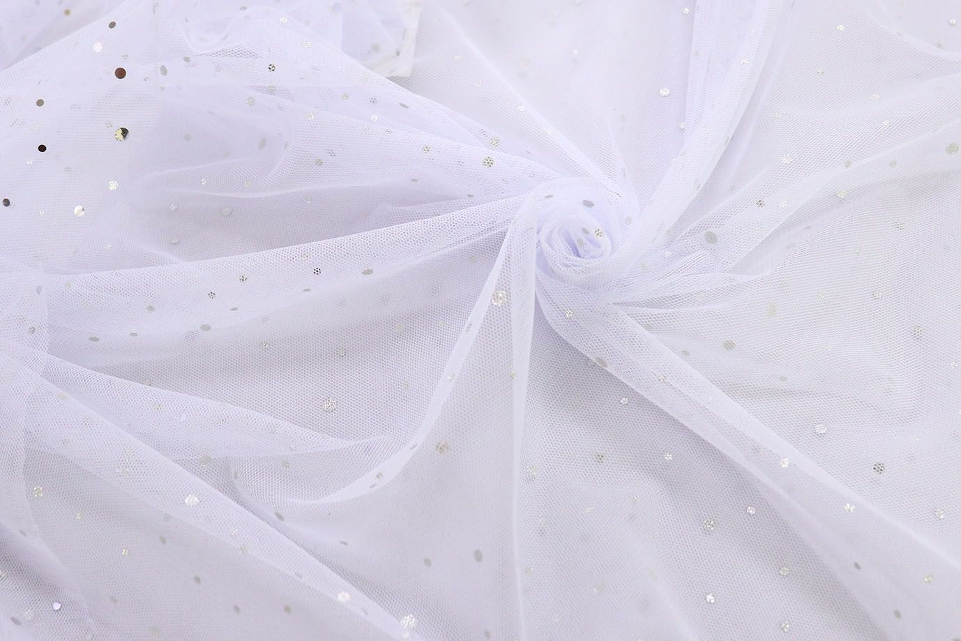Сетка с пайетками/белый SS-26264/D#1/C#2 (ярд)