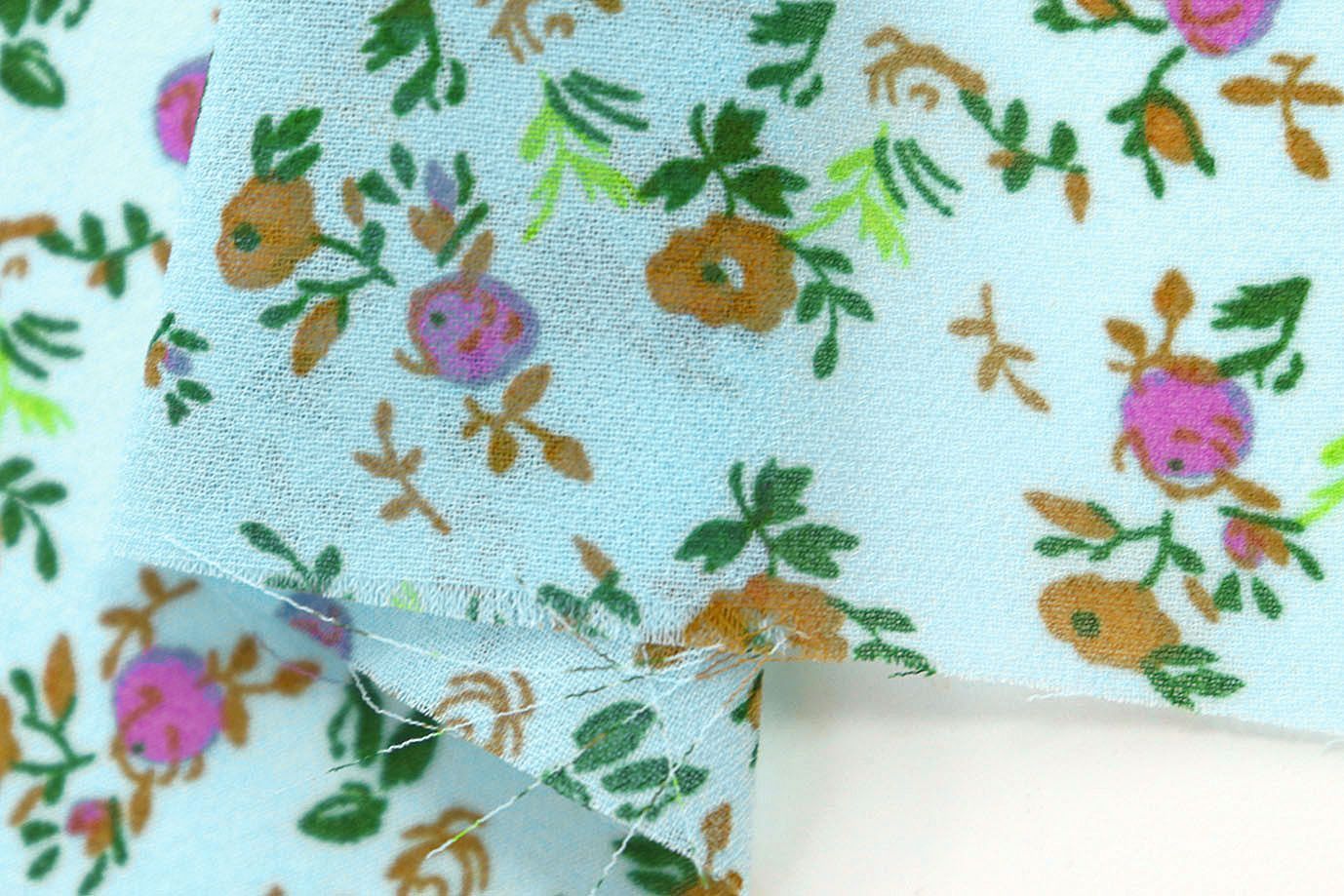 Шифон принт/цветы на голубом 3926-PY/D#2/C#3