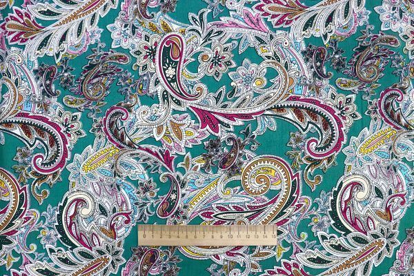 Штапель принт/узор на зеленом 3861-PY/D#3/C#2