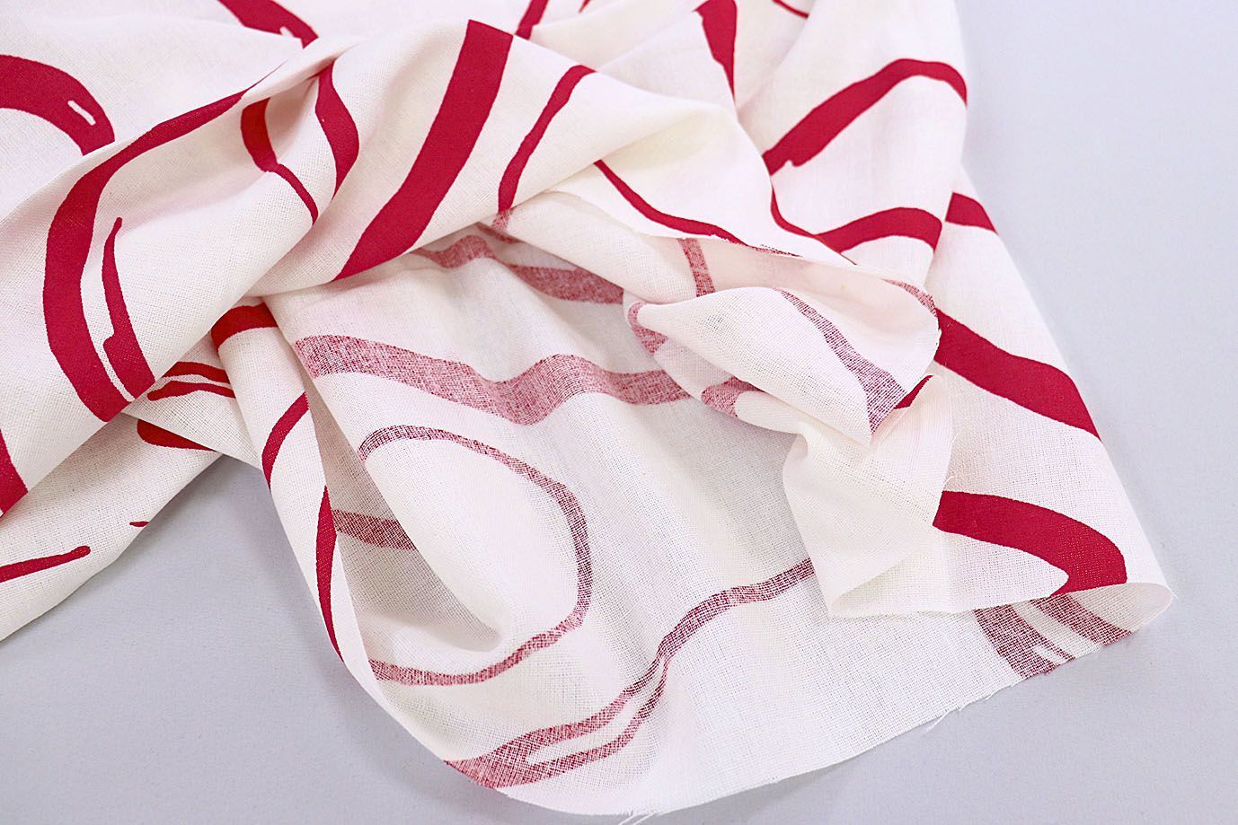 Лен принт/красный на белом 3859-PY/D#4/C#2