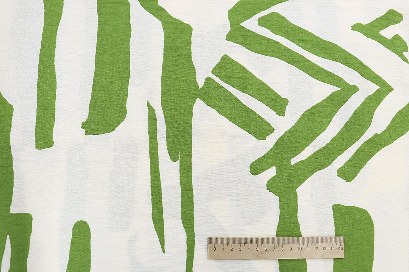 Лен стрейч принт/зеленый на молочном 3788-PY/D#2/C#3