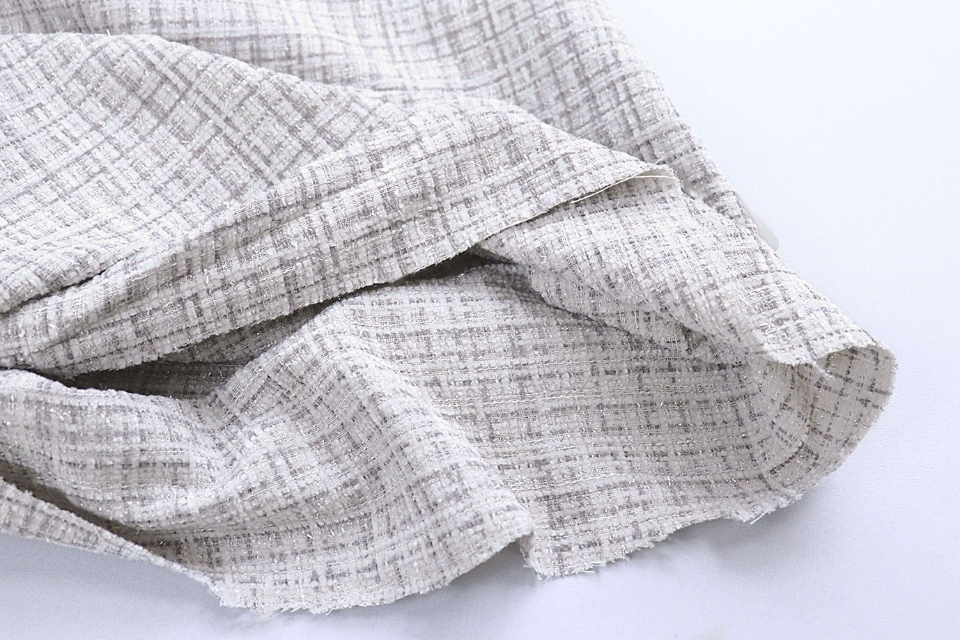 Пальтовая ткань "Шанель" принт/клетка серая 1361-6536/C#5 (50311)