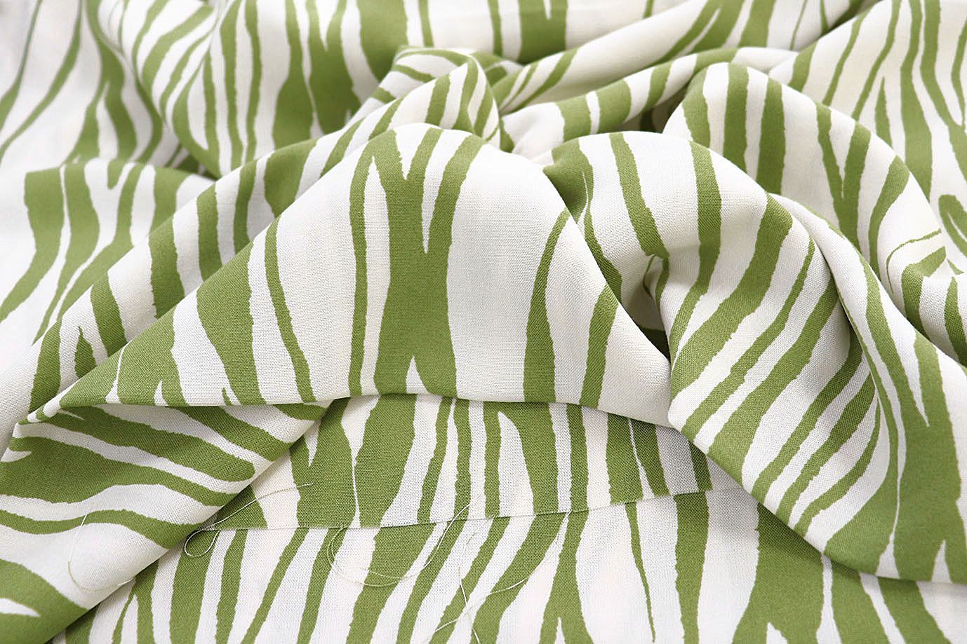 Штапель принт/молочно-зеленый 3892-PY/D#12/C#2