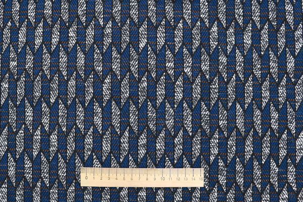 Трикотаж жаккард/серо-синий 2816-PY/D#3/C#1